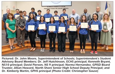 Galena Park Isd Recognized This Years Superintendents Student