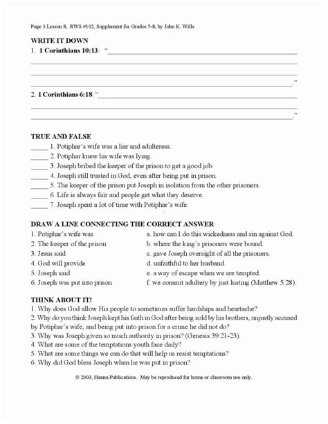 Bible Study Worksheets For Adults Inspirational Free — Db