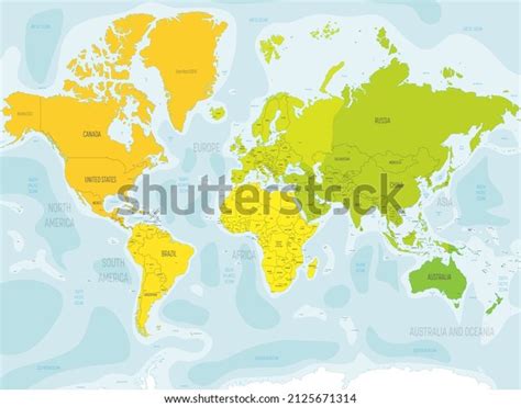 Colorful Political Map World Continents Map Of World Continents My Xxx Hot Girl