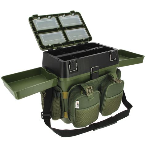 Ngt Session Fishing Seat Box System With Canvas Rucksack Overcoat