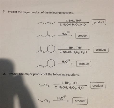 Solved Predict The Major Product Of The Following Reactions Chegg