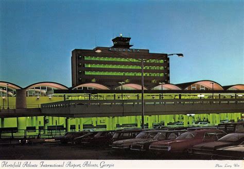 Atlanta Hartsfield International Airport At Dusk Early 1970s Georgia