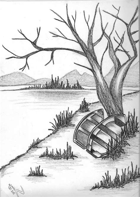 Full color drawing pics 1200x1200 this looks super cool and easy to draw. Pencil Drawing Of Natural Scenery Simple Pencil Drawings ...