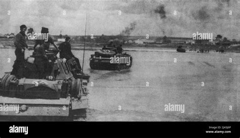German Panzers In Don River Fighting German Panzers Crossing A