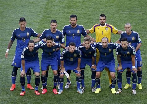 Argentina's team poses for pictures before the start of their 2014