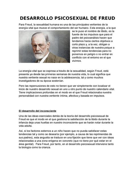 Desarrollo Psicosexual Desarrollo Psicosexual De Freud Para Freud La