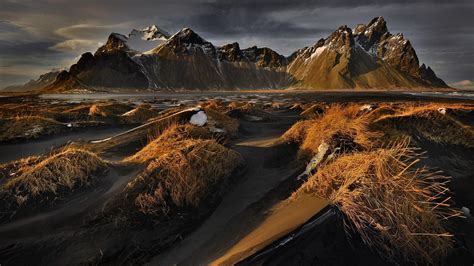 Vestrahorn Mountains From Stokksnes Vatnajokull National Park Iceland