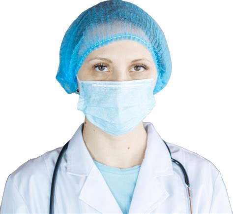 Doctor Wearing Blue Knit Cap Face Mask Png Knit Cap Face Mask How
