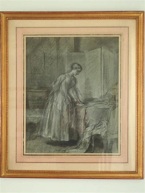 19th Century Pair Of French School Charcoal Drawings
