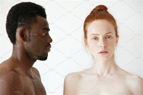 Coffee And Milk Portrait Of Young Multi Ethnic Couple Posing Naked