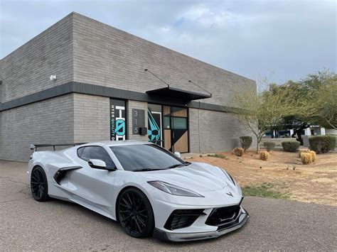 Super Gloss Chalk Grey Inozetek Wrap On A C8 Corvette PICS