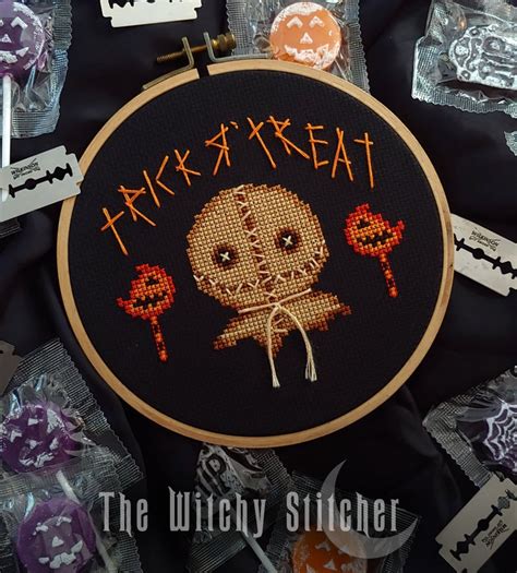 Trick Or Treat Samuel Halloween Cross Stitch Pattern Etsy Halloween