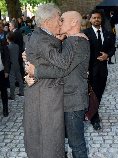 Sir Ian Mckellen And Patrick Stewart Kiss At Mr Holmes Premiere