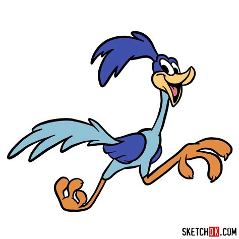 How To Draw The Road Runner From Looney Tunes Step By Step