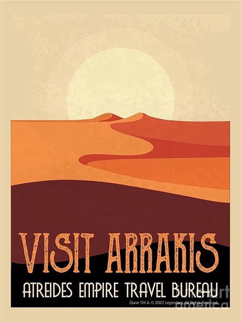 Visit Arrakis Vintage Dune Scifi Travel Painting By Walsh Anderson