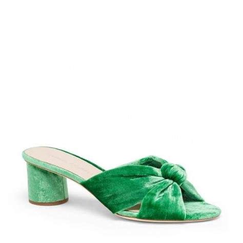 Loeffler Randall Celeste Mid Heel Knot Slide Celeste Randall Loeffler Heels Emerald Shoes