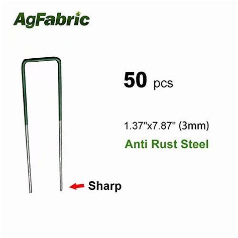 Agfabric Pack Anti Rust Galvanized Ground Staples Heavy Duty Steel Sod Stakes Anchor Pins U