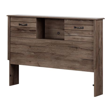 South Shore Ulysses Bookcase Headboard With Doors Fall Oak The Home