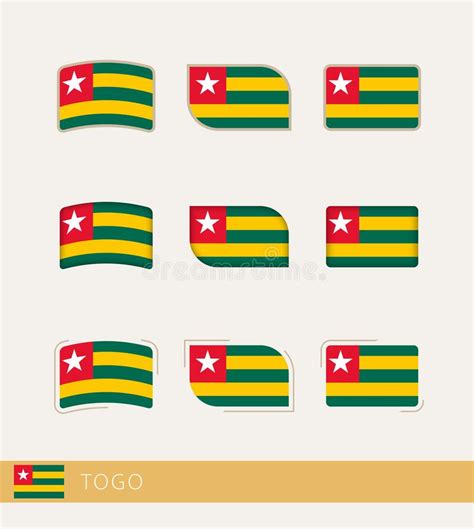 Vector Flags Of Togo Collection Of Togo Flags Stock Vector