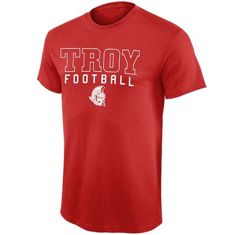 Troy University Trojans Frame Football T Shirt Cardinal