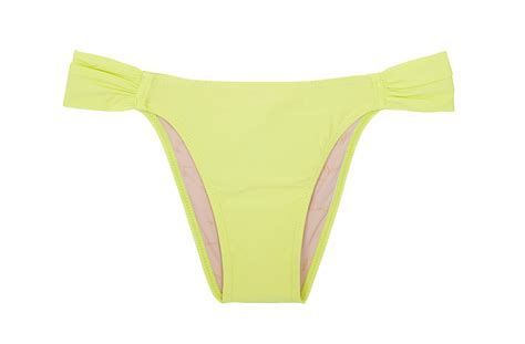 Lime Yellow High Cut Swimsuit Bottom Calcinha Drapeado Limone Lua