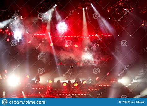 Red Light On A Rock Concert Stage As Background Stock Image Image Of