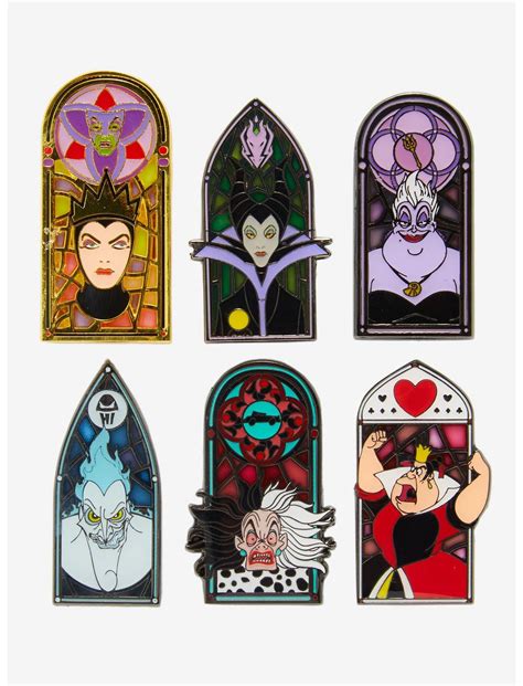 Loungefly Disney Villains Stained Glass Window Blind Box Enamel Pin