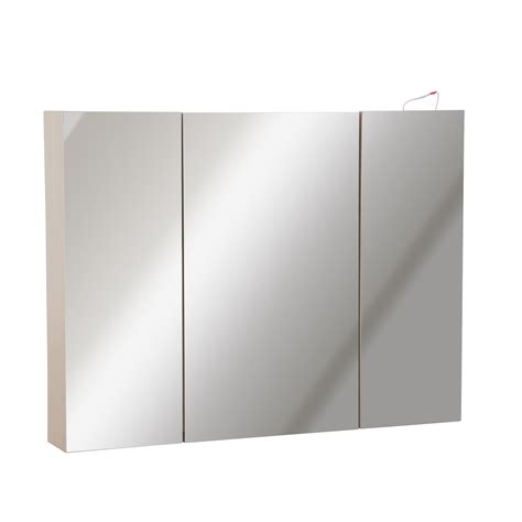 Kleankin 36 X 24 Triple Door Led Bathroom Mirror Medicine Cabinet