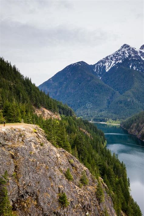 Diablo Lake And Cliff At North Cascades National Park In Washington