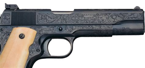 Exceptional Documented Colt Factory Engraved 38 Super Match Semi