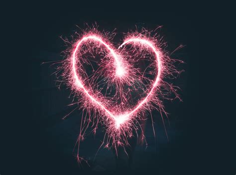 Pink Heart Shaped Fireworks Hd Wallpaper Wallpaper Flare