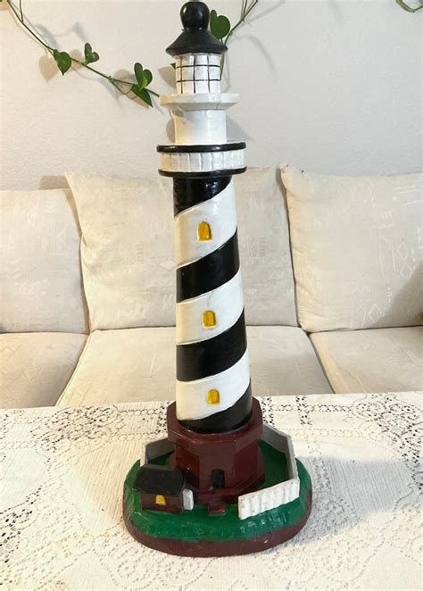 Wooden Lighthouse Hand Carved On One Piece Of Wood Hand Etsy