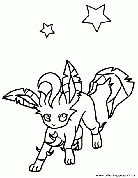 Leafeon Eevee Pokemon Coloring Page Printable