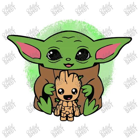Custom Baby Yoda Hug Baby Groot Funny Sticker By Suettan Artistshot