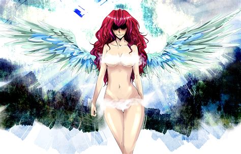 Anime Anime Girls Fantasy Art Redhead Wings Original Characters