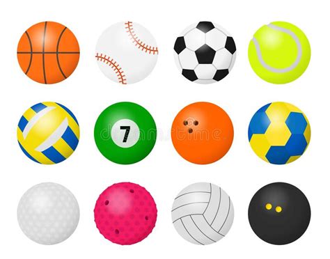 Sport Balls Cartoon Stock Vector Illustration Of
