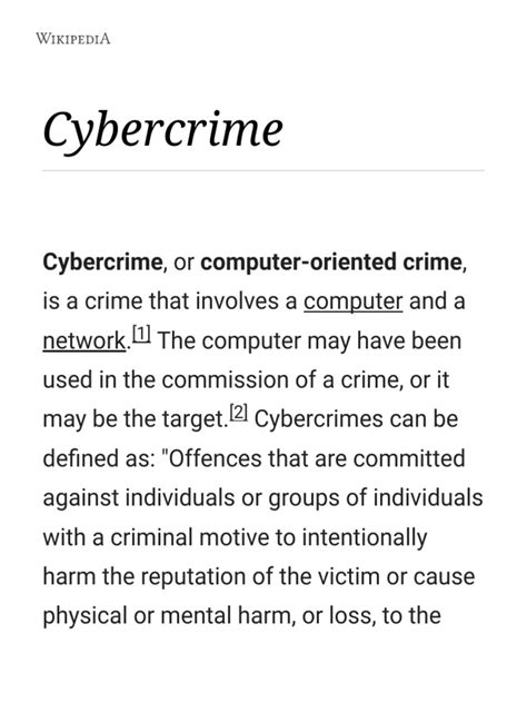 Cybercrime Wikipedia Pdf Cybercrime Crime And Violence