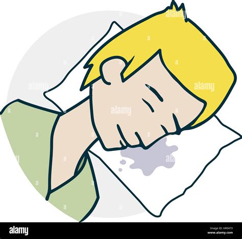 Boy Sleeping On A Pillow Sleeping Problems Illustration Of A Funny