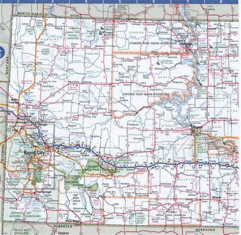South Dakota Printable Map