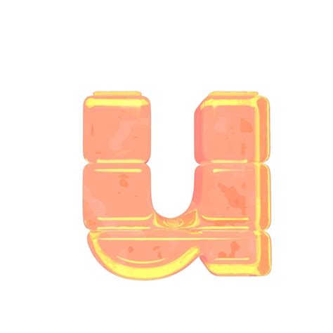 Premium Vector Symbol Made Of Orange Colored Ice Letter U