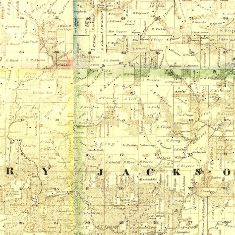 Vintage Map Of Jackson County Iowa 1867 By Teds Vintage Art