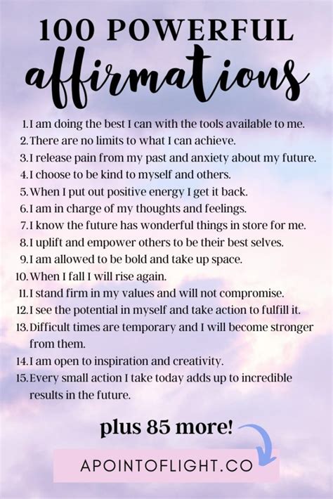 100 Powerful Affirmations For Positivity Women Should Live By A Point