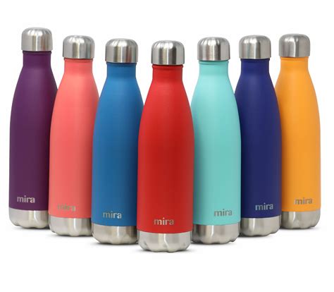 Mira Oz Stainless Steel Vacuum Insulated Water Bottle Leak Proof Double Walled Cola Shape