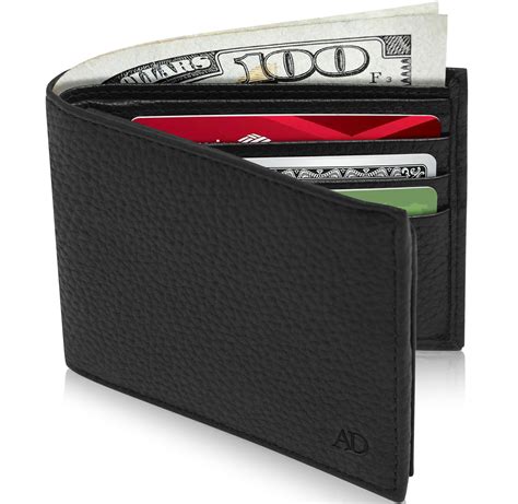 slim bifold wallets for men rfid front pocket leather small mens wallet with id window ts