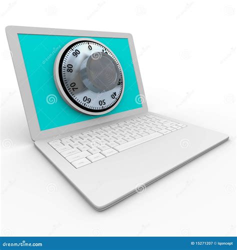 Laptop Computer Safe Dial For Security Royalty Free Stock Photography