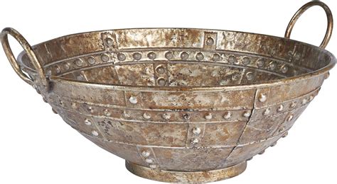 Household Essentials Rustic Bronze Metal Decorative Bowl Centerpiece Large Home