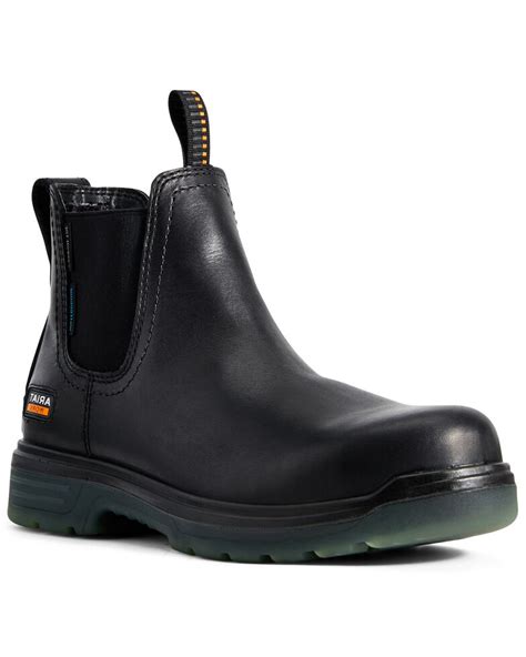 Ariat Mens Turbo Chelsea Waterproof Work Boots Carbon Toe Boot Barn