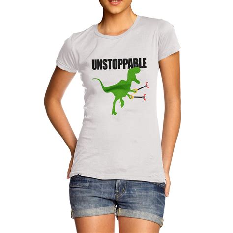 Womens Cotton Novelty Funny Dinosaur T Idea Unstoppable T Rex T