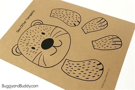 Paper Bag Sea Otter Craft for Kids with Free Printable Template - Buggy