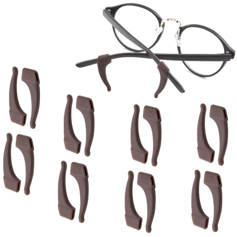 Kalevel 8 Pairs Eyeglasses Ear Hooks Grips Silicone Temple Tips Sport Anti Slip Holder For